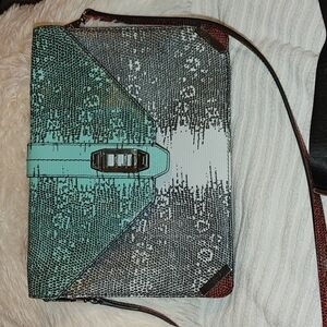 Rebecca Minkoff Geometric Removeable Purse Clutch  11x8.5 Multi